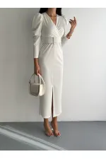 ÖN YIRTMAÇ DETAY ELBİSE