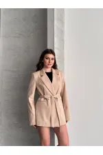 BEL AYARLI KEMERLİ CEKET