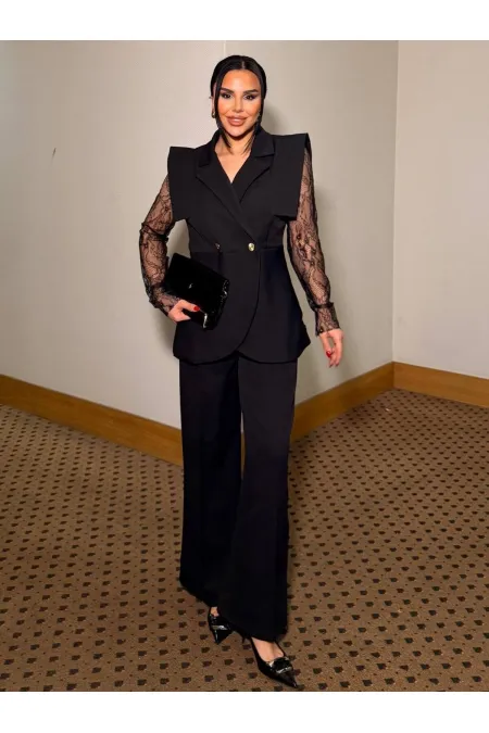 Dantelli Yelek Pantolon Takım