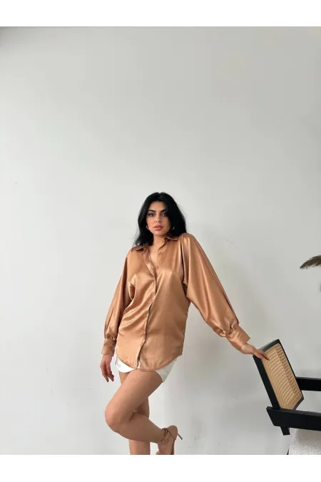 Dökümlü Saten Gömlek