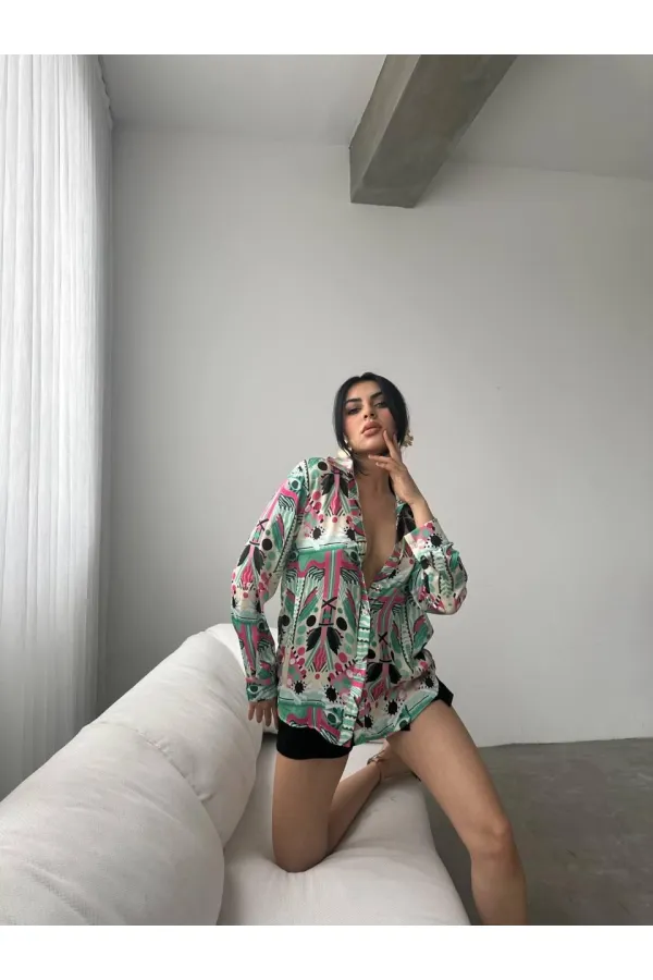Patterned Oversize Shirt