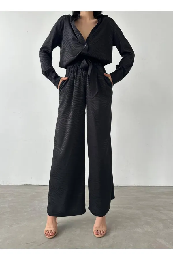 Gömlek & Pantolon Saten İkili Takım