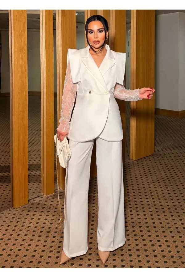 Dantelli Yelek Pantolon Takım