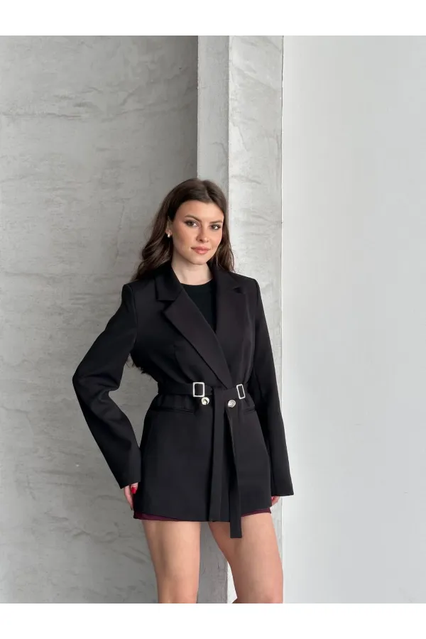 BEL AYARLI KEMERLİ CEKET