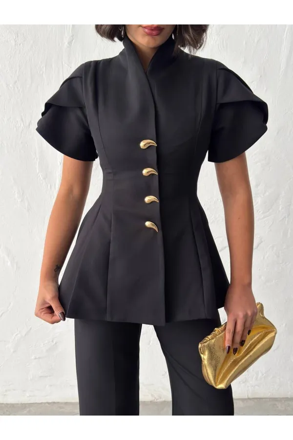 SHOULDER RUFFLE DETAIL SET