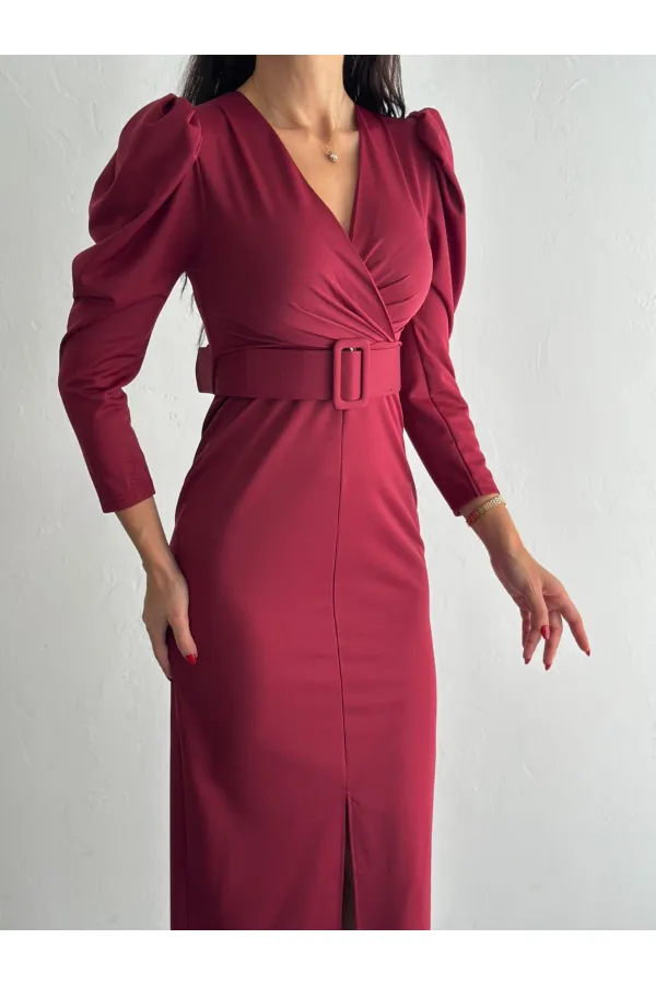 ÖN YIRTMAÇ DETAY ELBİSE