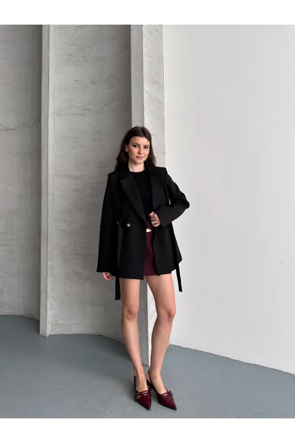 BEL AYARLI KEMERLİ CEKET