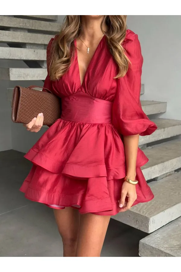 TARLATAN DETALI ELBİSE