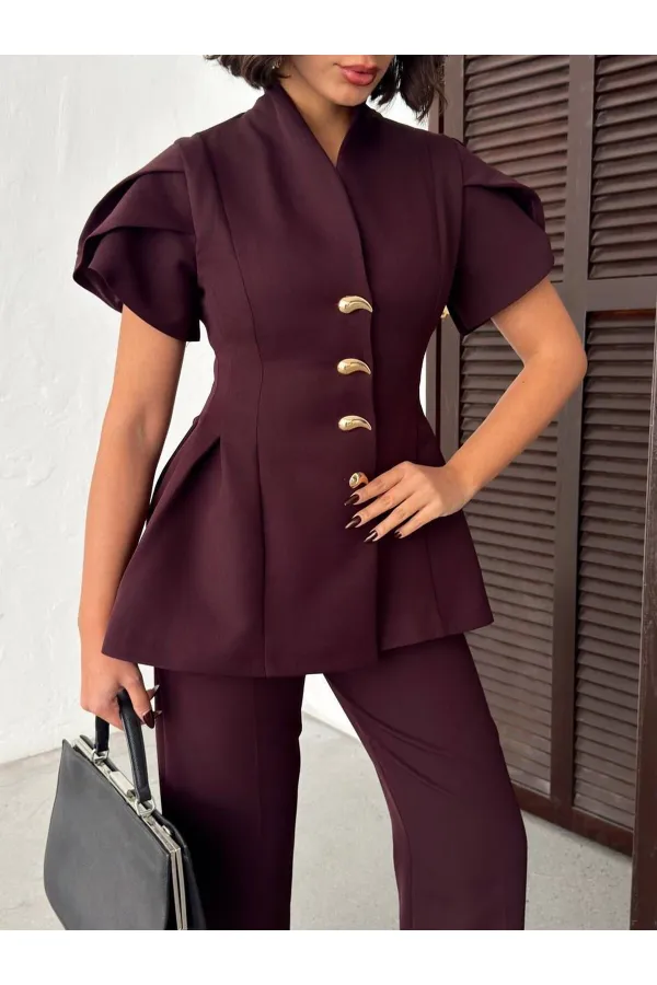 SHOULDER RUFFLE DETAIL SET