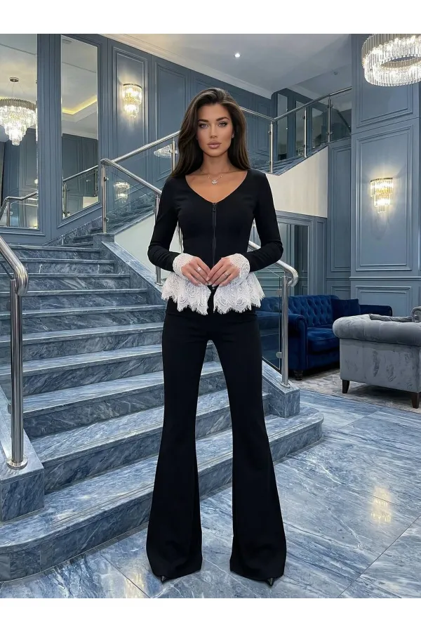 DANTEL DETAYLI İKİLİ TAKIM