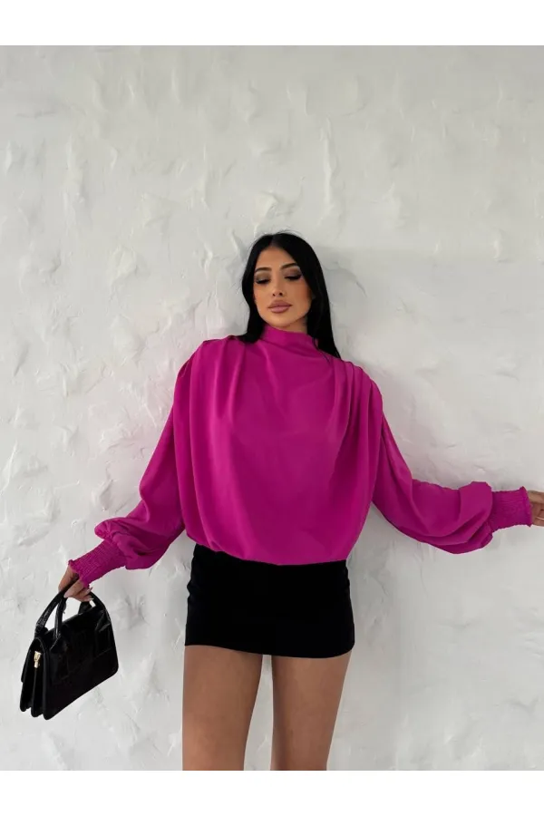 Chemisier fluide à épaules rembourrées