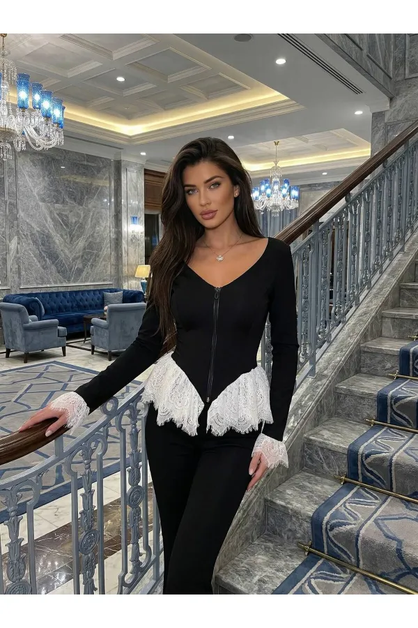 DANTEL DETAYLI İKİLİ TAKIM