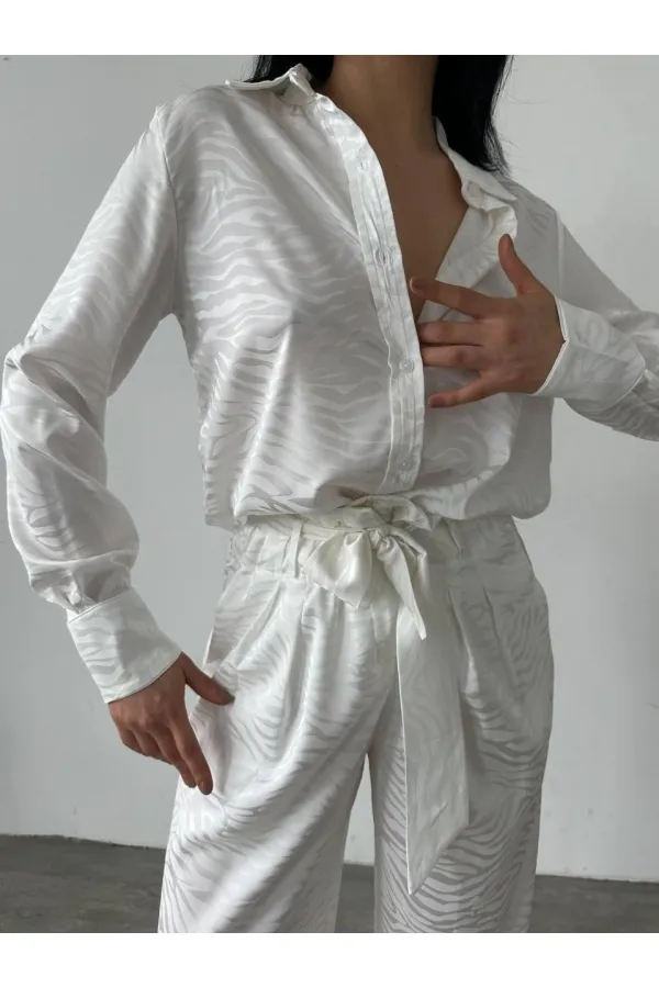 Gömlek & Pantolon Saten İkili Takım