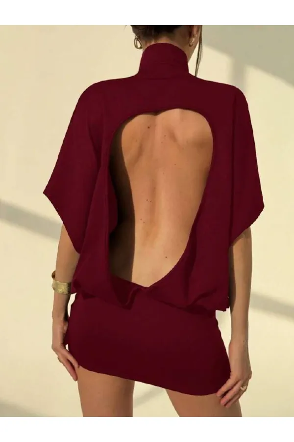 BACKLESS, BATWING SLEEVE, SKIRT