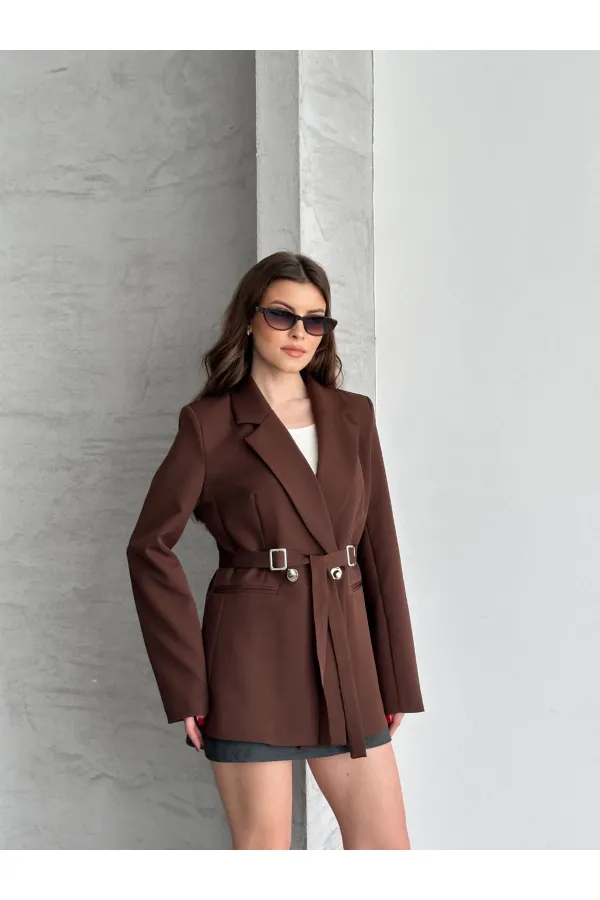 BEL AYARLI KEMERLİ CEKET