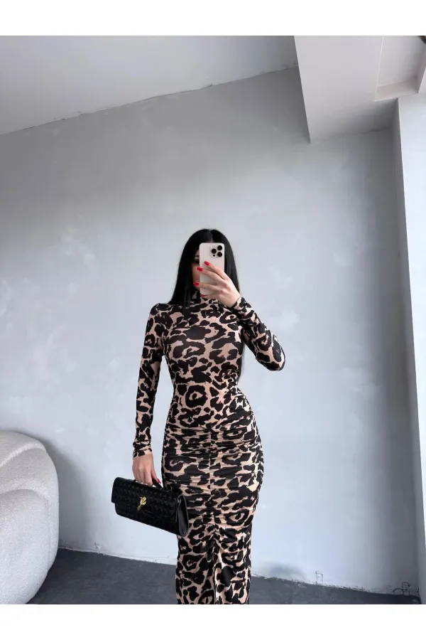 DRAPPE SLITTLE MAXI DRESS