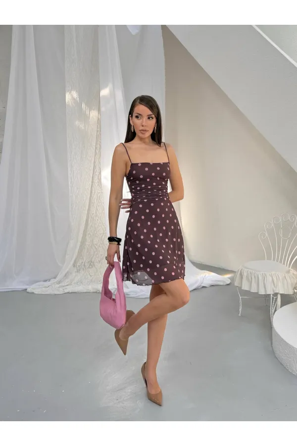 ROBE À POIS SANS BRETELLES
