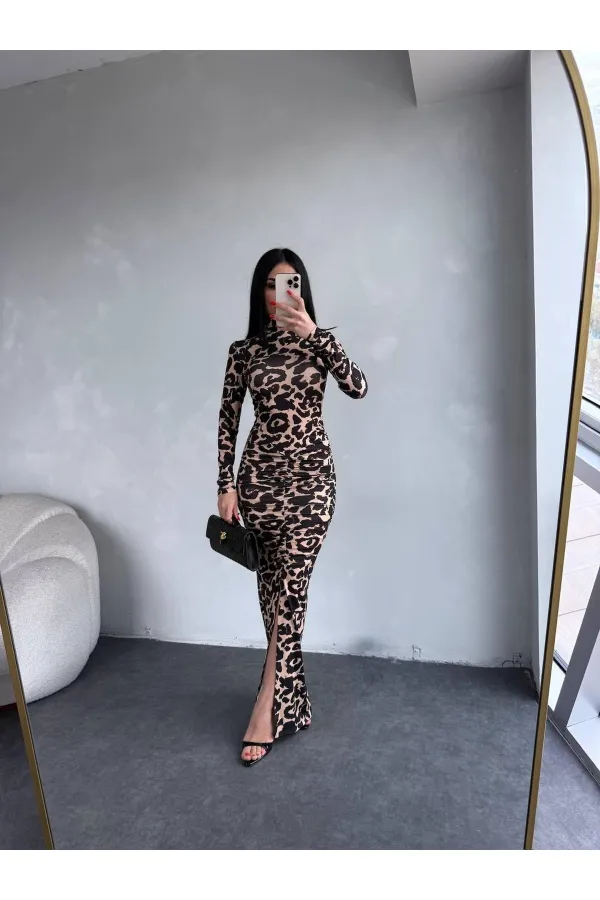 DRAPPE SLITTLE MAXI DRESS