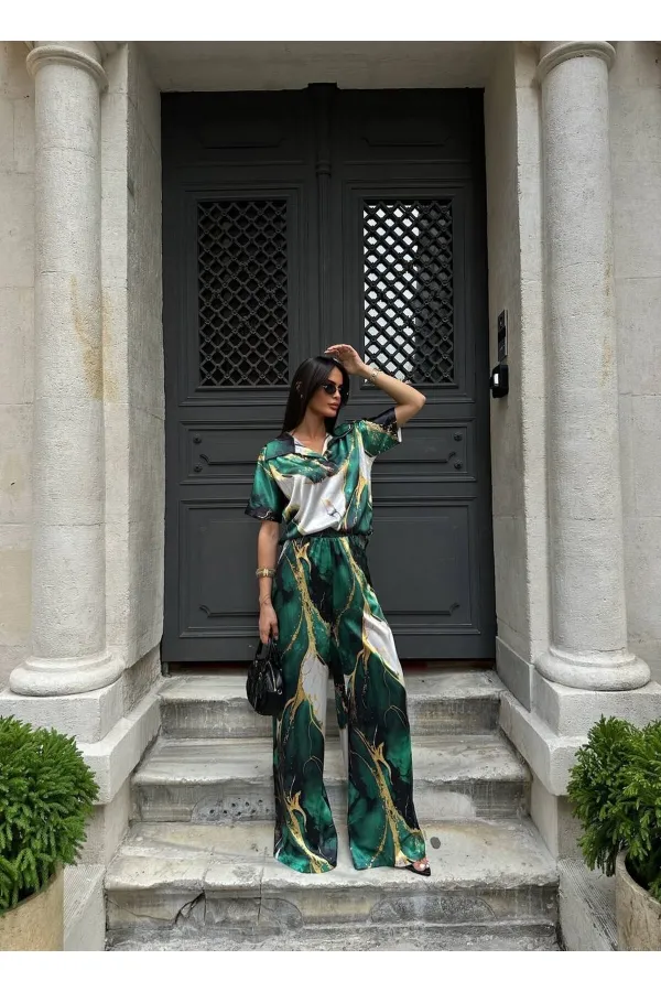 POLO YAKA İKİLİ SATEN TAKIM